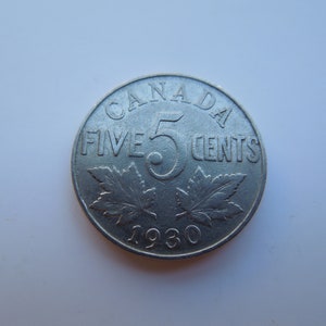 Canada Coins, 5 Cents, 1930 to 1933, King George V - Sell By the Piece or in Groups