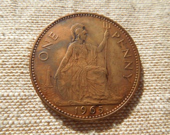 1977年 イギリス 1ペニーコイン エリザベス2世 ブロンズ ヴィンテージ