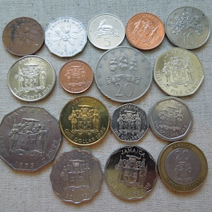 Jamaica Coin Set of 16 Coins, 1 Cent to 20 Dollar, Circulated - You Get All