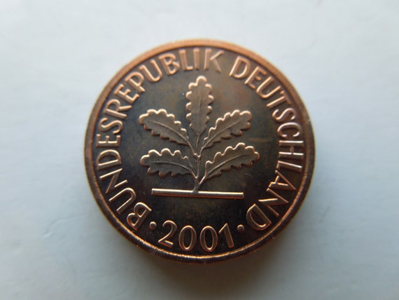 1987 ドイツ　硬貨 ドイツ硬貨、1ペニヒ、プルーフ、2001D、少量発行 - 最後の1枚 - Etsy 日本