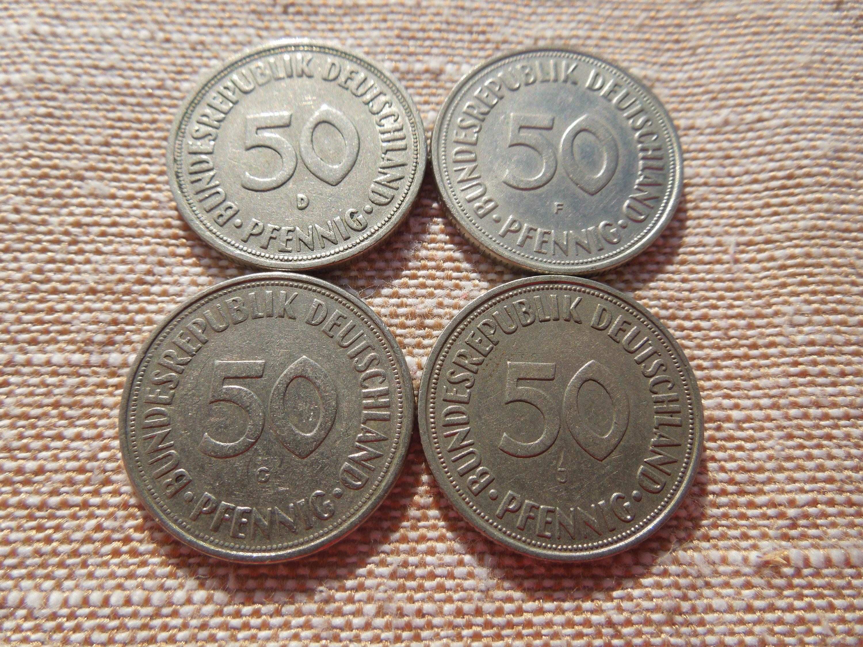 ドイツ 50ペニヒ硬貨、1949年～1950年発行、初期発行分、1枚単位で販売
