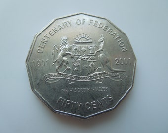 Australia Coins, 50 Cents, Commemorative, 2001, Centenary of Confederation - Sell By The Piece