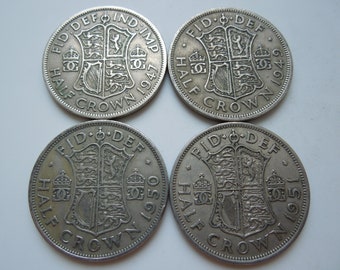 1916 イギリス ハーフクラウン - AU58 (未使用品)、美しいミント光沢
