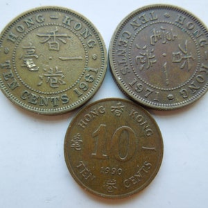 Hong Kong Coins, 10 Cents to 5 Dollars, British Issues - Sell By The Piece