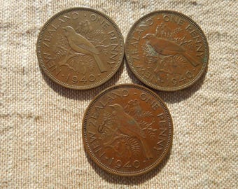 ニュージーランド 1ペニー硬貨 | エリザベス2世女王 | トゥイ・バード