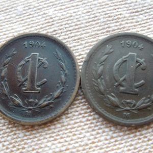 Mexico 1 Centavo Coins, 1904 to 1948.  Several Years Available - Sell By The Piece