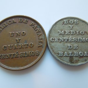 Panama Coins, 1929 to 1940, 1 1/4 Centesimo to 1/2 Balboa - Sell By the Piece