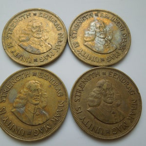South Africa Coins, Large 1 Cent Coins 1961, Low Grade Sell By the Piece