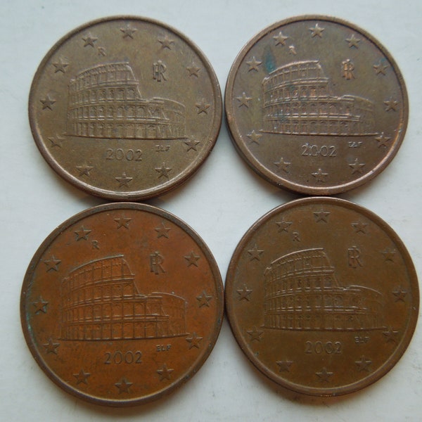 Italy Coins, 5 Euro Cent to 2 Euros - Sell By The Piece