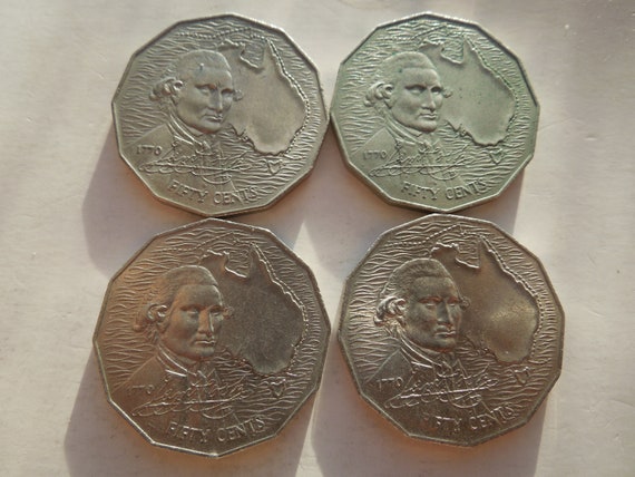Australia Coins, 50 Cents, Commemorative, 1970 to 1982, QE2