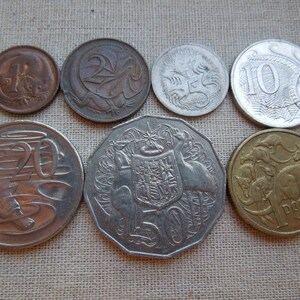 Australian Circulated Coin Set of 7 Animals, 1 Cent to 1 Dollar