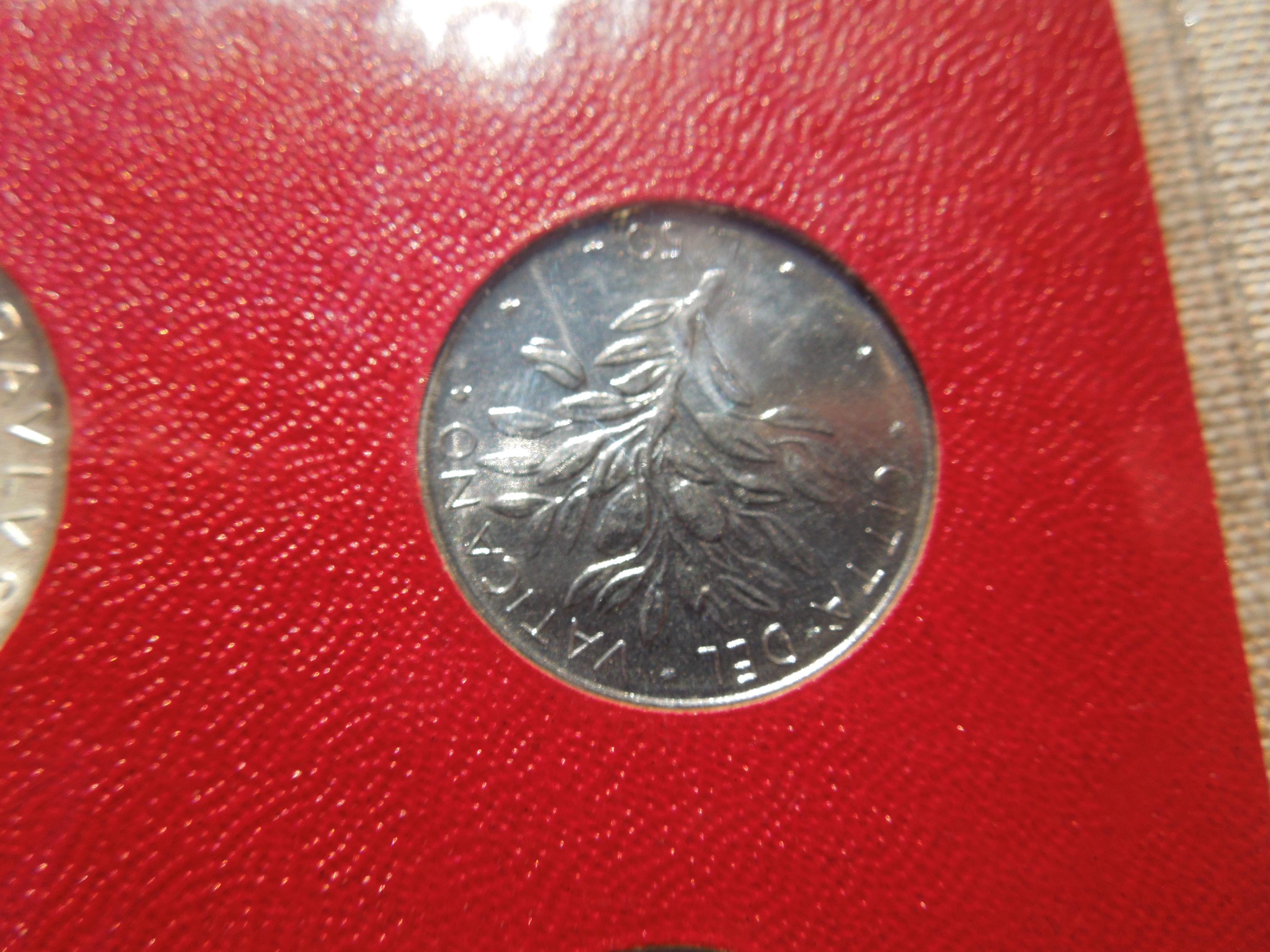 Vatican City Coin Set, 1974, Pope Paul VI, Anno XII, With Silver