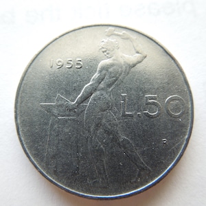 Italy Coins, 50 Lire, Vulcan, the Naked Man,  Several Denominations And Years Available, Sell By The Piece