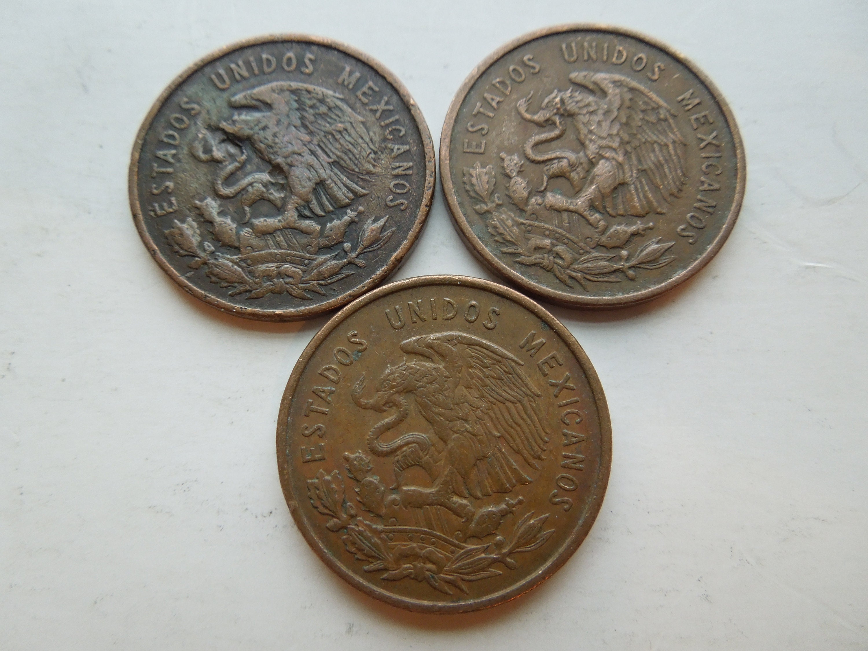 メキシコ硬貨、10センタボ、1955年～1959年、ベニート・フアレス、複数