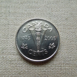 Canada Coins, 5 Cents, 60 Year WW2 Anniversary, Uncirculated From Roll - Sell By the Piece