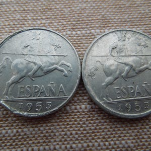 Spain Coins, 10 Centimos, 1953 to 1959, Nice Grades.  Sell By The Piece