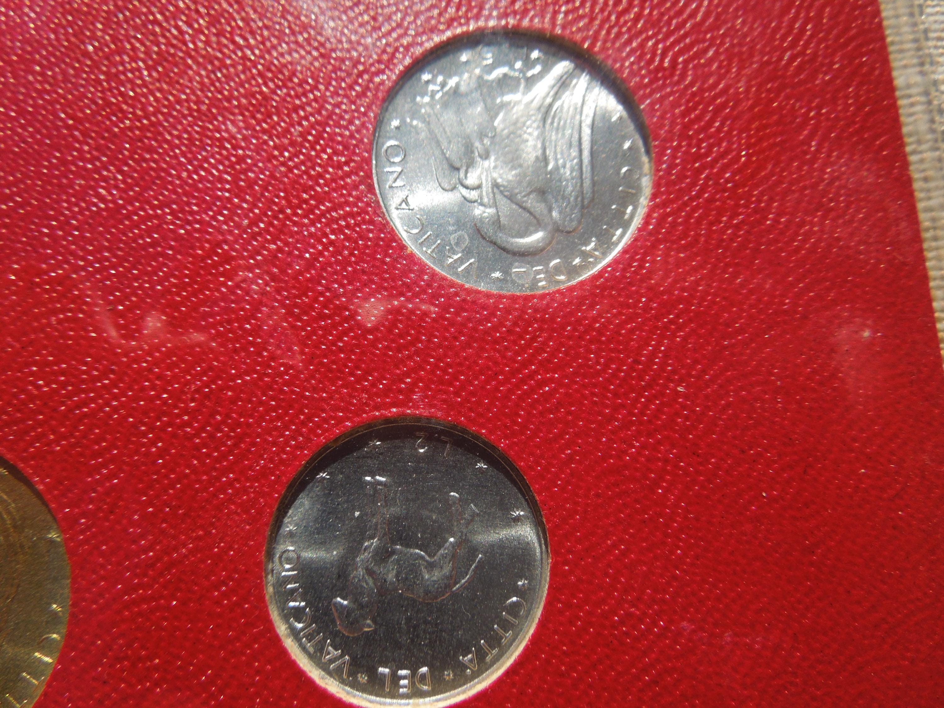 Vatican City Coin Set, 1974, Pope Paul VI, Anno XII, With Silver