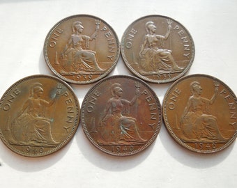 King George 6th 1 Penny Coins, 1940 to 1949, Sell By The Piece