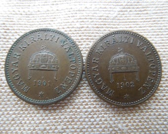 Hungary Coins, Older 2 Filler, 1901 to 1929 - Sell By The Piece