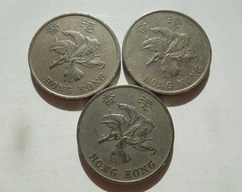 Monedas de Hong Kong, monedas de 1 dólar de 1994 a 1998: se venden por unidad o en grupos.