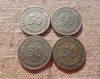 ドイツ 50ペニヒ硬貨、1949～1950年、初期発行、枚数限定販売