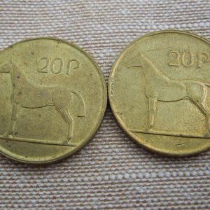 Irish Coins, 20 Pence Horse, 1986 to 2000 - Sell By The Piece.