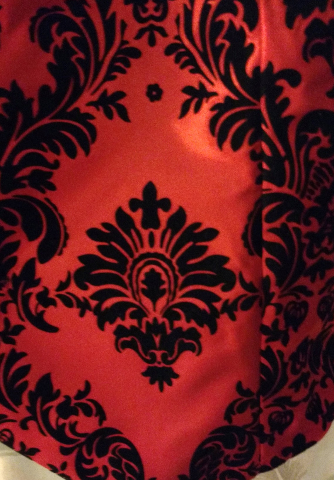 Velvet Flocked Damask Print on Taffeta Vest Etsy