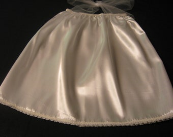 Satin tutu dress liner / half slip in white, ivory, black or rosy pink to keep the little one from being itchy with tulle.
