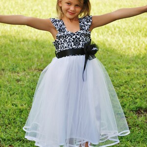 Tweens-Bodice and skirt bottom band  of cream brown and black colors floral motif