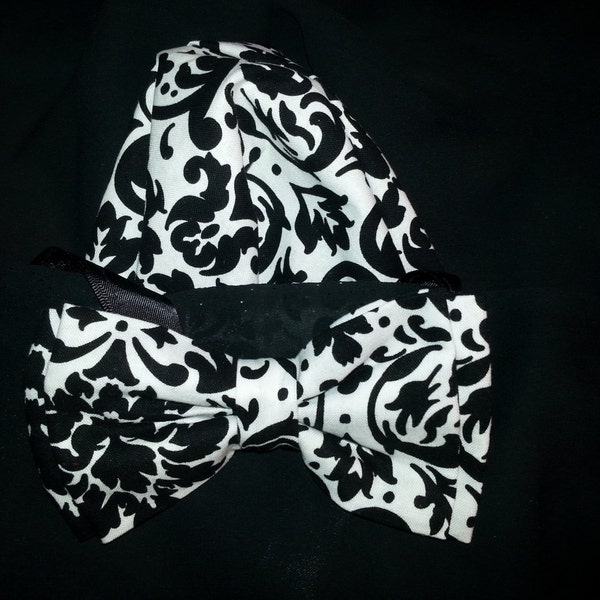 Black White Damask Etsy