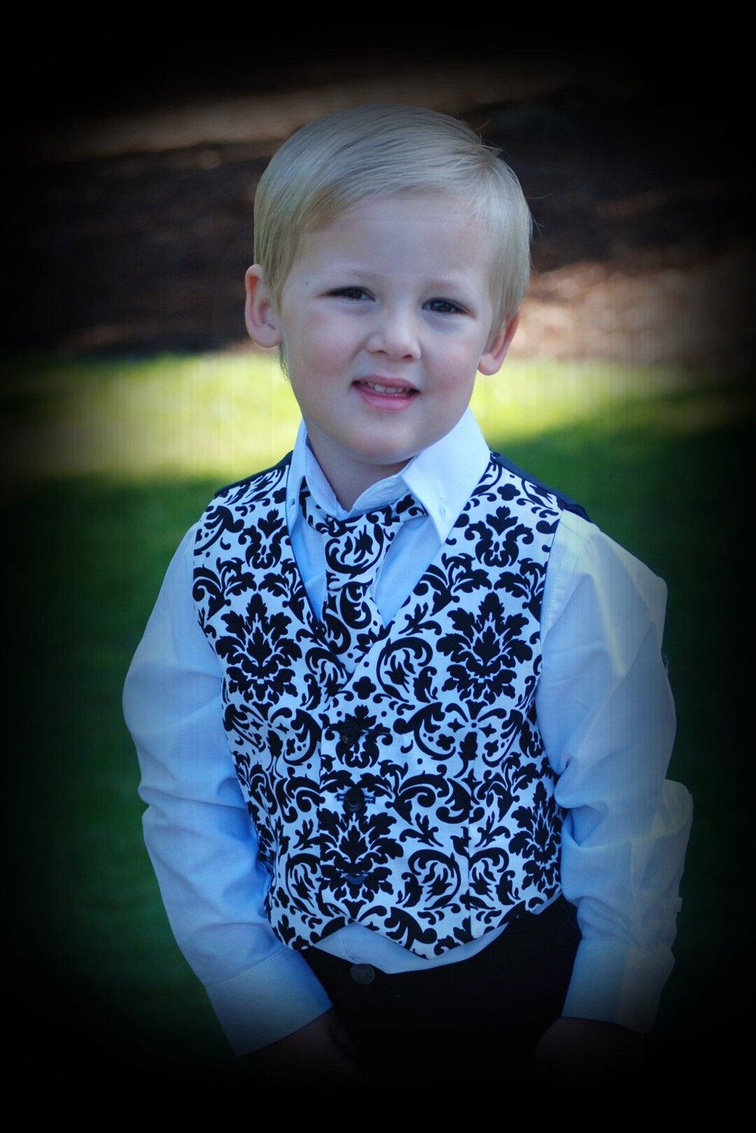 Black and White Damask Fully Lined Front and Black Satin Lined Etsy