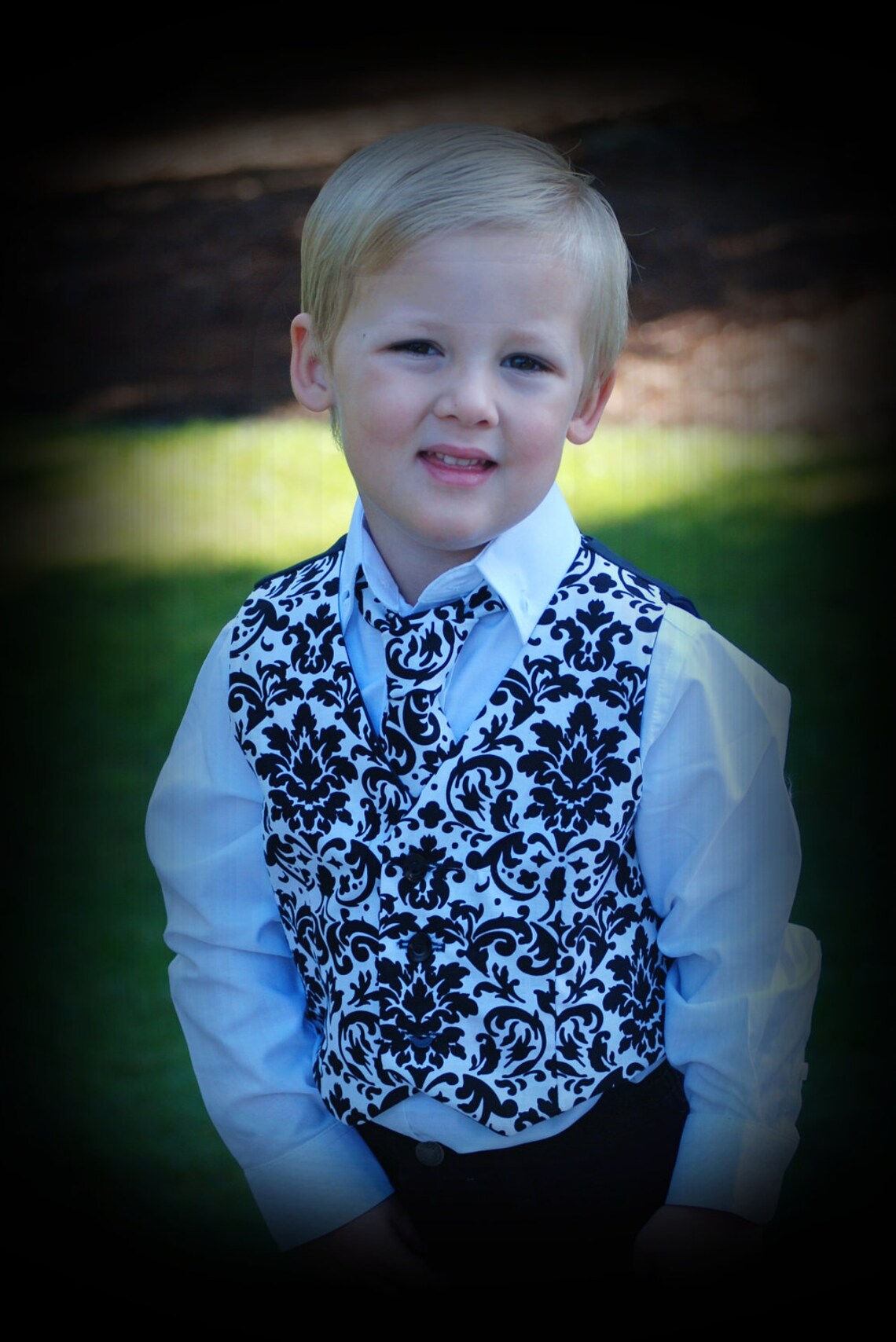 Black and White Damask Fully Lined Front and Black Satin Lined Etsy