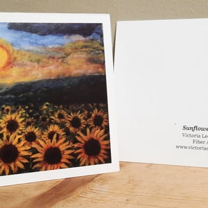 5 1/2 x 4 1/4 3 pack: dandelion mushroom sunflowers including envelopes Blank nature note cards