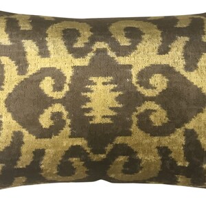 Silk Uzbek Turkish Ikat Velvet Hand Made Pillow Cushion Cover,16"x24"