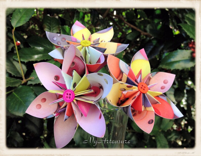 Paper Flowers With Stem