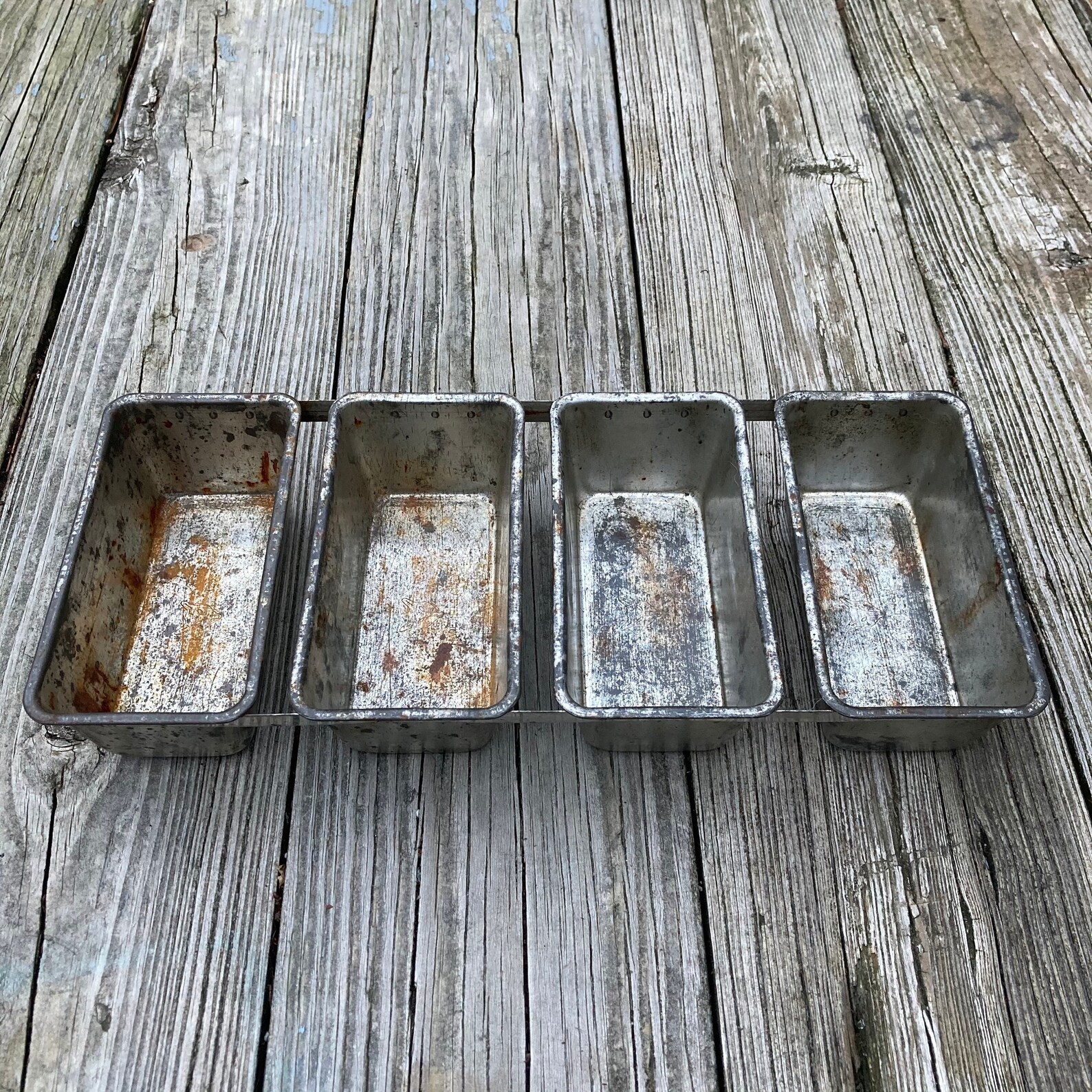 Vintage Small Bread Loaf Pans Attached Etsy