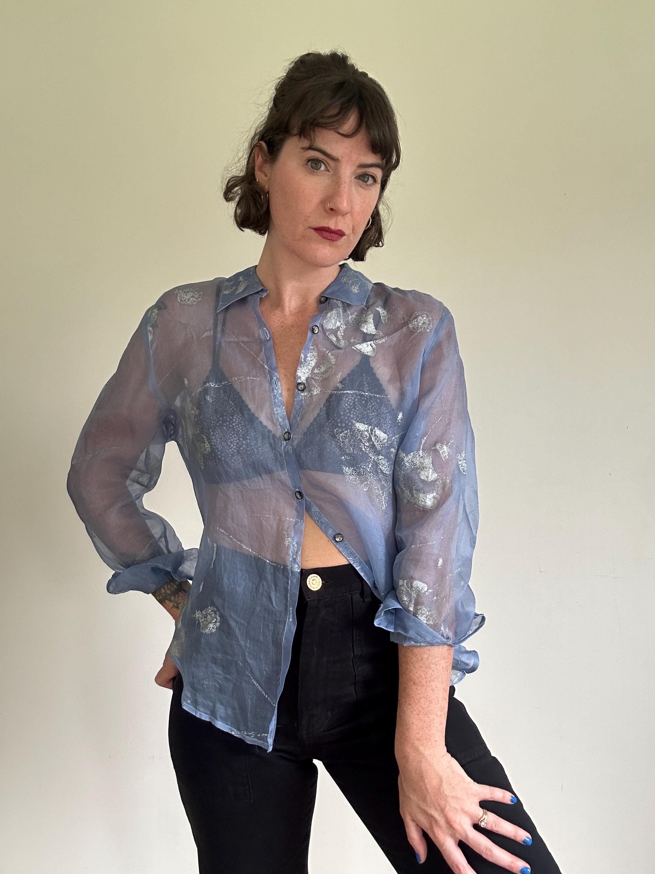 90s Sheer Blouse - Etsy