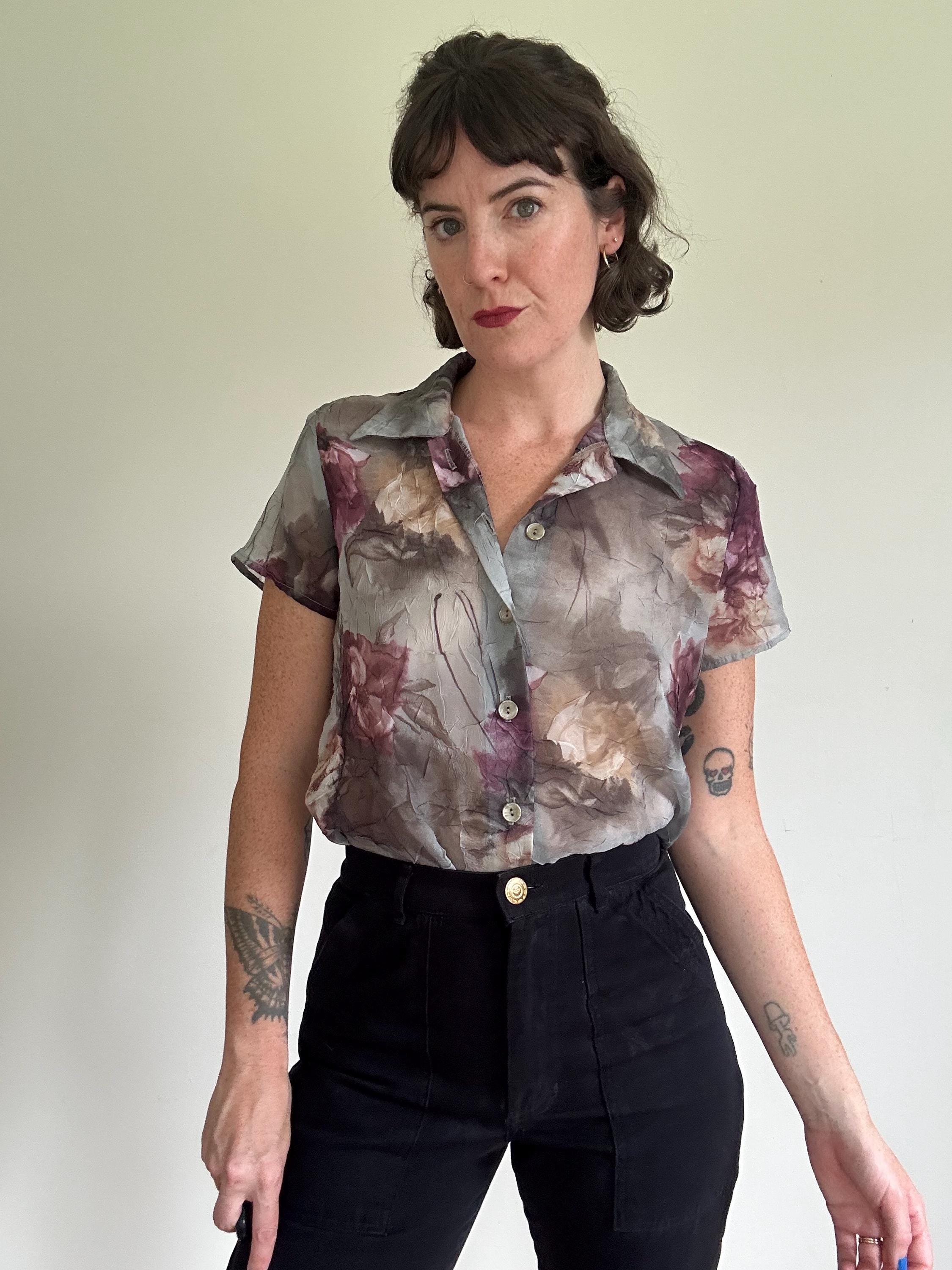 Sheer Crinkle Blouse - Etsy