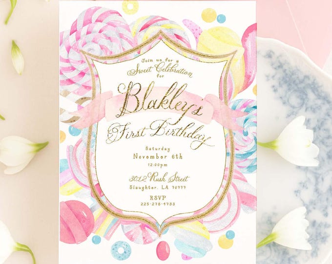 Candy Land Birthday invitation - Candyland Invitation - Candy Land Invitation - Sweets Party invite - Sweet Celebration - Sweet Invitation