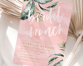 Bridal Brunch Invitation - Tropical Bridal Shower invitation - Bridal Shower Invitation - Brunch invitation - Palm invitation