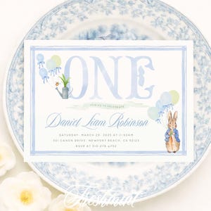 Kaninchen-Geburtstagseinladung | Aquarell Peter Rabbit