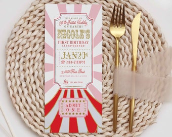 Circus ticket invitation - carnival invitation - circus invitation - carnival ticket invitation - kids birthday invitation - ticket invite