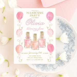 Maniküre-Geburtstags-Einladung, Maniküre-Einladung, Spa, Spa-Einladung, Mani-Pedi-Einladung, Girls-Spa-Geburtstags-Einladung, Spa-Party