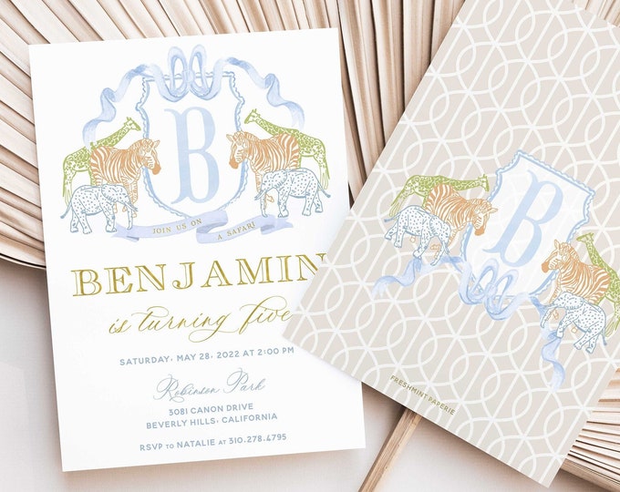 Safari invitation - Safari birthday invitation - Zoo invitation - Party Animals invitation - Jungle invitation - freshmint paperie