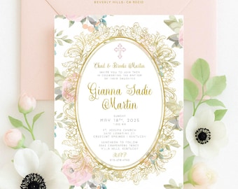 Baptism invitations - baptism invitation - christening Invitation - cross invitation - religious invitation -  baptism - cross invite - 121