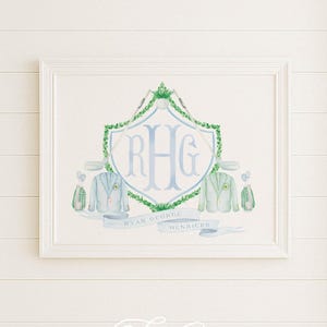 Watercolor Golf Monogram Nursery Art: Custom Name Print