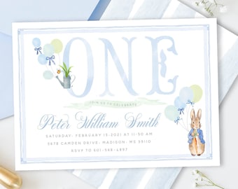 Peter Rabbit invitation | Bunny Birthday Invitation | Easter Invitation | Easter Bunny Invite | ONE Peter Rabbit Invite