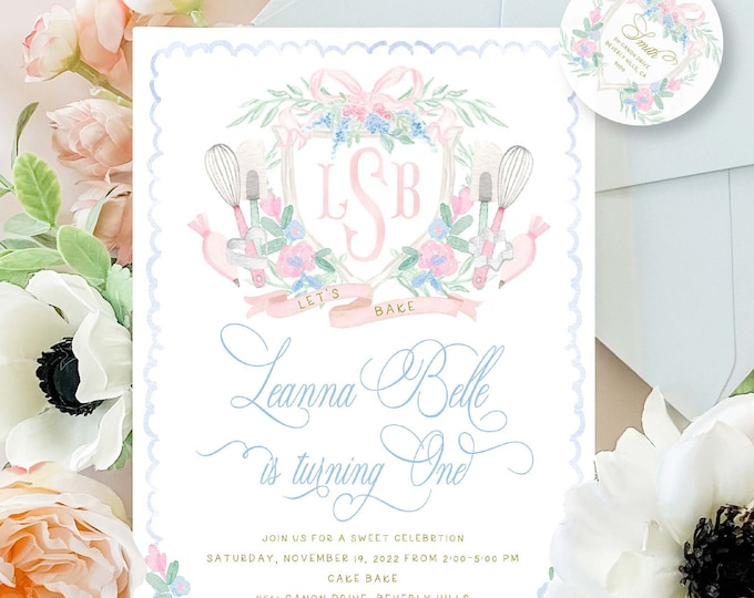Baking Birthday Invitation, Girls Cooking Party Invite