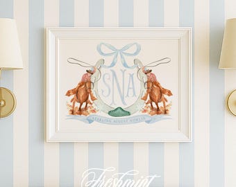 Personalized Cowboy Horse Nursery Print • Western Monogram Baby Room Decor
