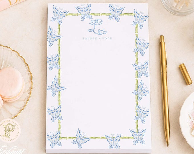Butterfly Notepad: Custom Monogrammed Stationery - 5x7